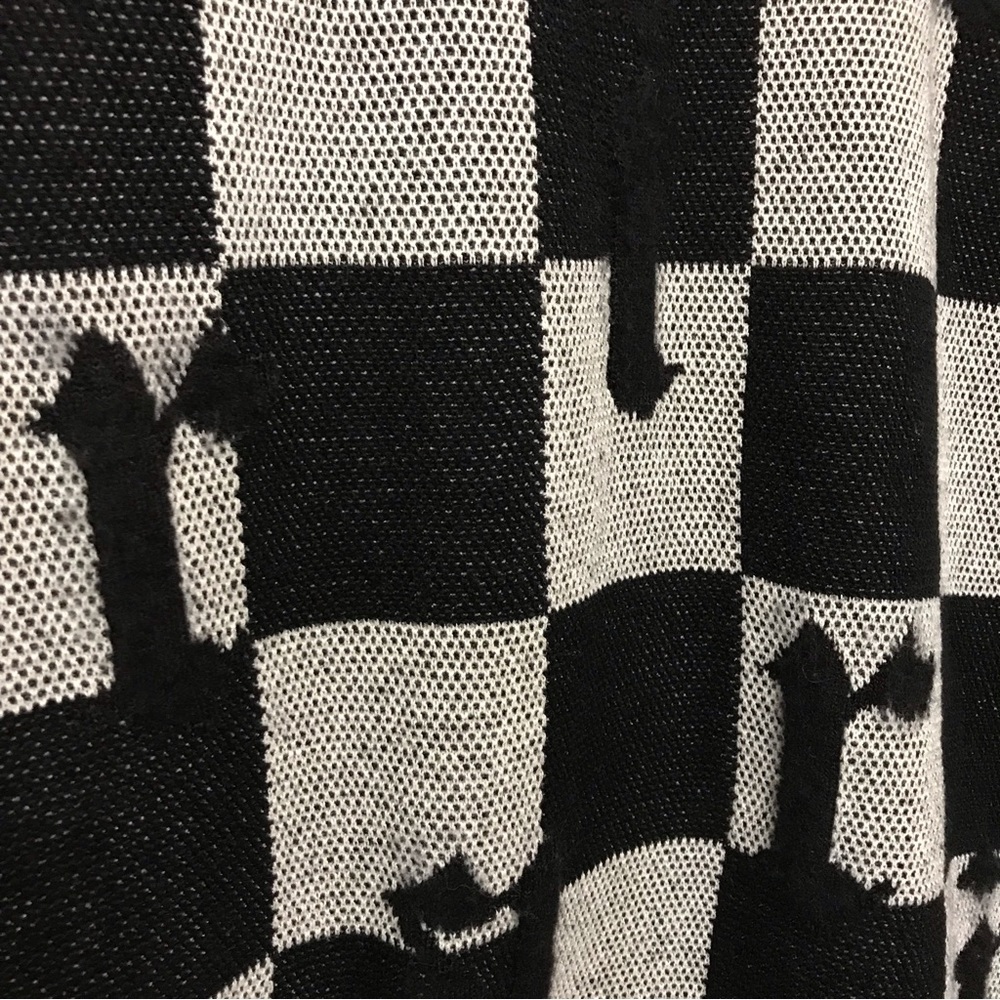 Amiri Logo Check Crew Mohair Cashmere Sweater Black White XXL Brand New With Tag - Picture 10 of 15
